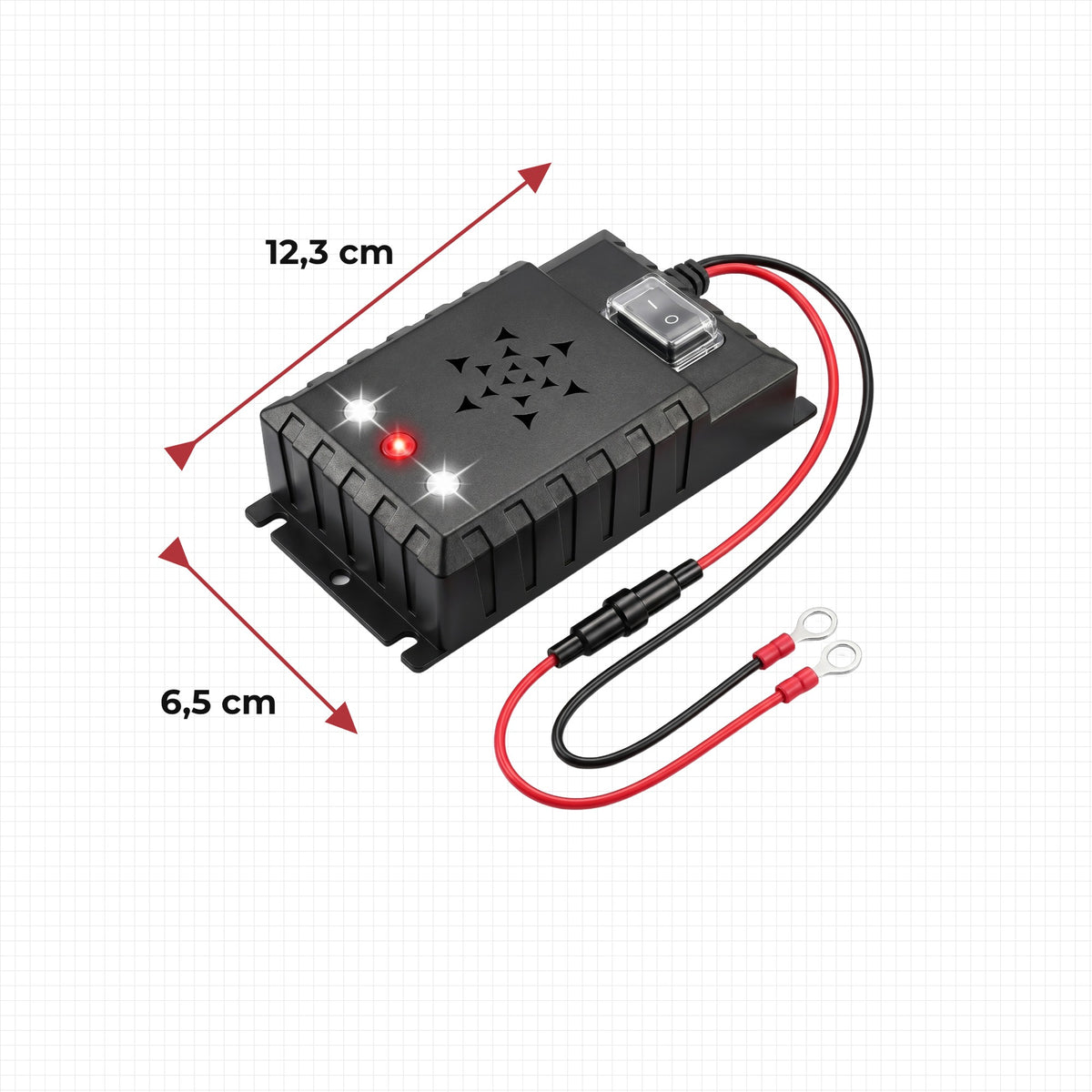 Rozměry odpuzovače SHØK PRO 12V – 12,3 × 6,5 cm