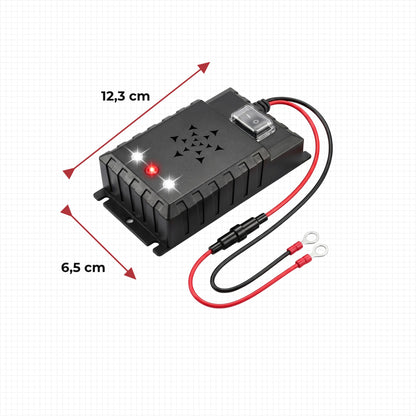 Rozměry odpuzovače SHØK PRO 12V – 12,3 × 6,5 cm