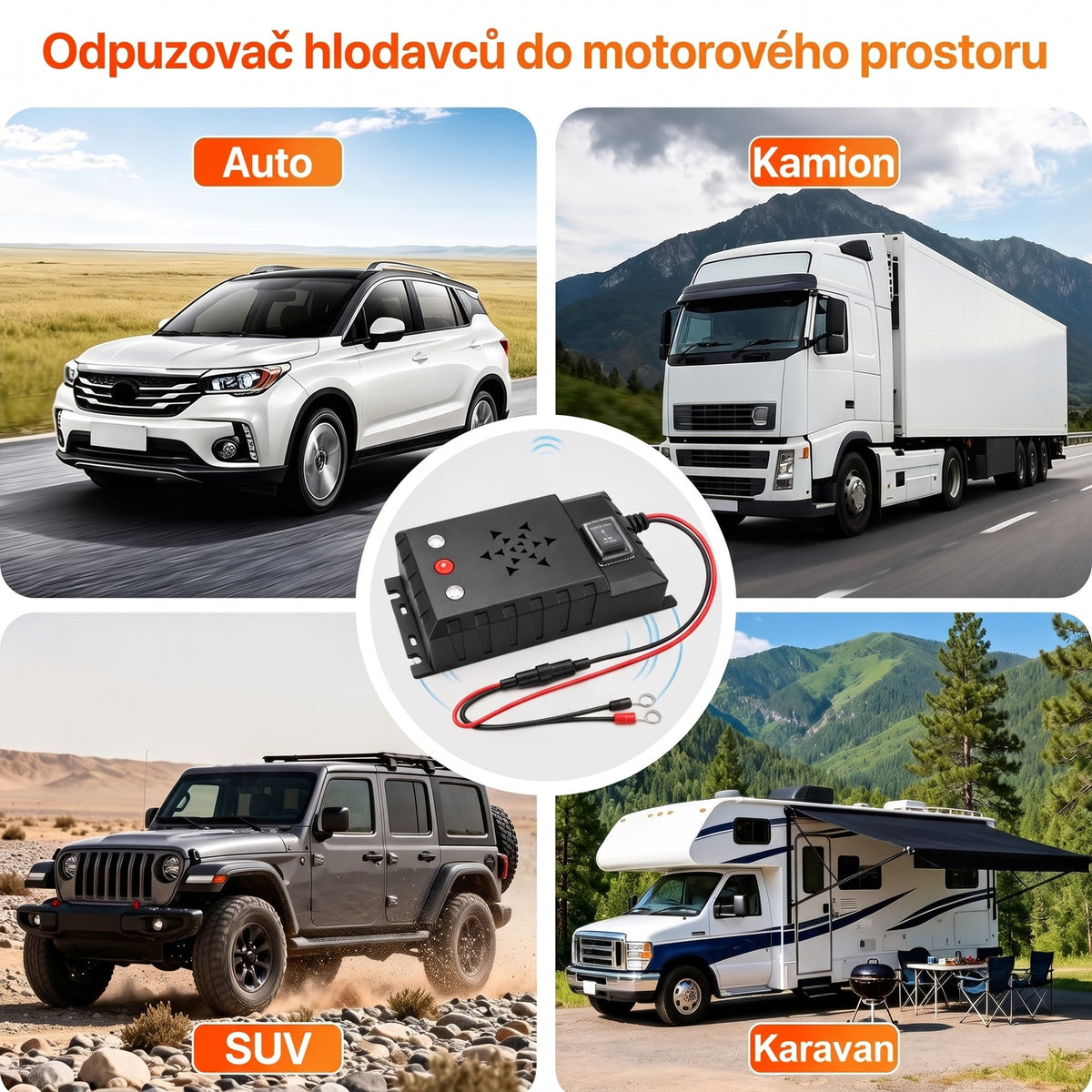 Použití v osobním autě, kamionu, SUV a karavanu